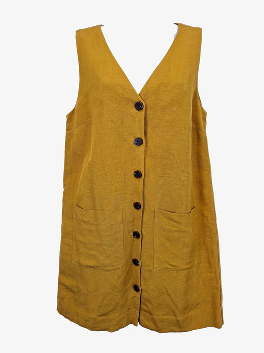 Gorman Mustard Button Up Shift Mini Dress Size 10 by SwapUp-Online Second Hand Store-Online Thrift Store