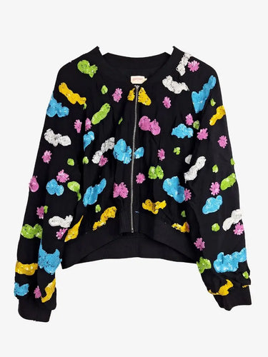 Gorman Sequin Clouds Bomber Jacket Size 16 by SwapUp-Online Second Hand Store-Online Thrift Store
