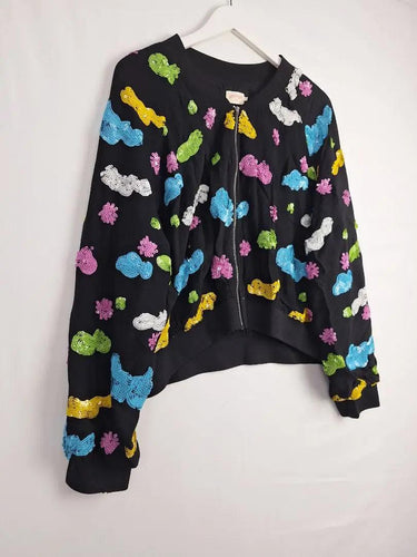 Gorman Sequin Clouds Bomber Jacket Size 16 by SwapUp-Online Second Hand Store-Online Thrift Store