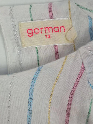 Gorman Shimmer Candy Stripe Puffy Blouse Size 12 by SwapUp-Online Second Hand Store-Online Thrift Store