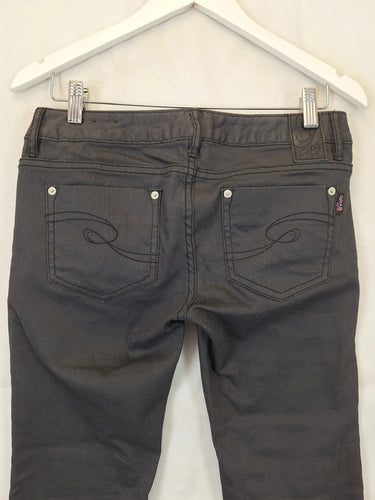 Grab Black Denim Kilda Mid Rise Boot Cut Jeans Size 10 by SwapUp-Online Second Hand Store-Online Thrift Store