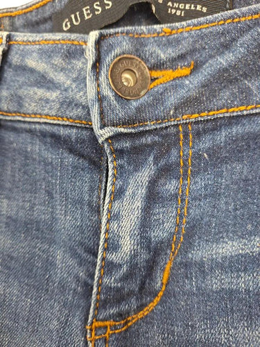 Guess Distressed Skinny Low Mid Blue Denim Jeans Size 8 by SwapUp-Online Second Hand Store-Online Thrift Store