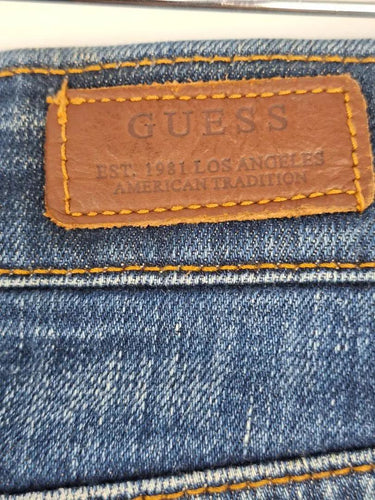 Guess Distressed Skinny Low Mid Blue Denim Jeans Size 8 by SwapUp-Online Second Hand Store-Online Thrift Store