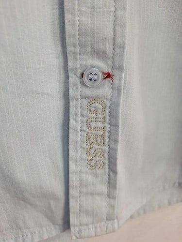 Guess Pale Blue Embroidered Press Stud Shirt Size L by SwapUp-Online Second Hand Store-Online Thrift Store