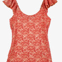 Guess Peachy Lace Ruffle Top Size XS by SwapUp-Online Second Hand Store-Online Thrift Store