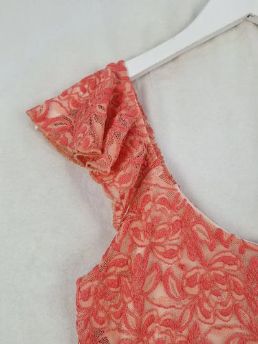 Guess Peachy Lace Ruffle Top Size XS by SwapUp-Online Second Hand Store-Online Thrift Store