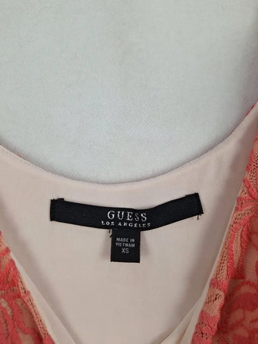 Guess Peachy Lace Ruffle Top Size XS by SwapUp-Online Second Hand Store-Online Thrift Store