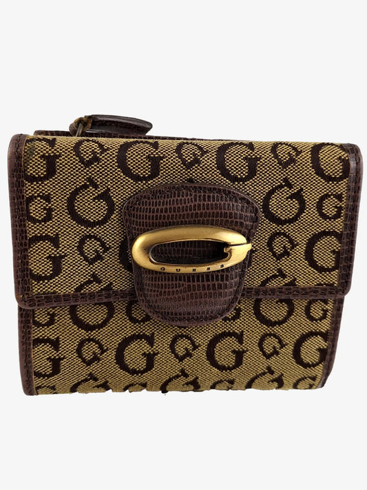 Guess Vintage Monogram Small Trifold Wallet Size OSFA by SwapUp-Online Second Hand Store-Online Thrift Store