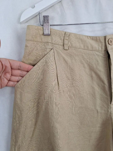 HUT Sand  Gathered Linen Burmuda Shorts Size 14 by SwapUp-Online Second Hand Store-Online Thrift Store