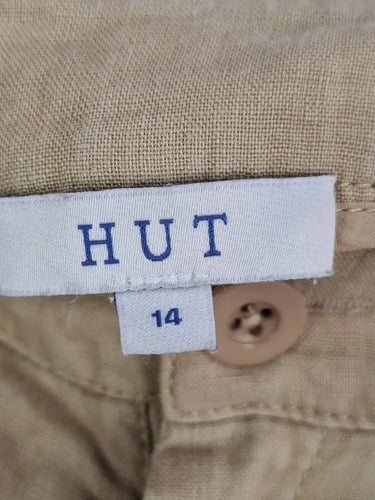 HUT Sand  Gathered Linen Burmuda Shorts Size 14 by SwapUp-Online Second Hand Store-Online Thrift Store