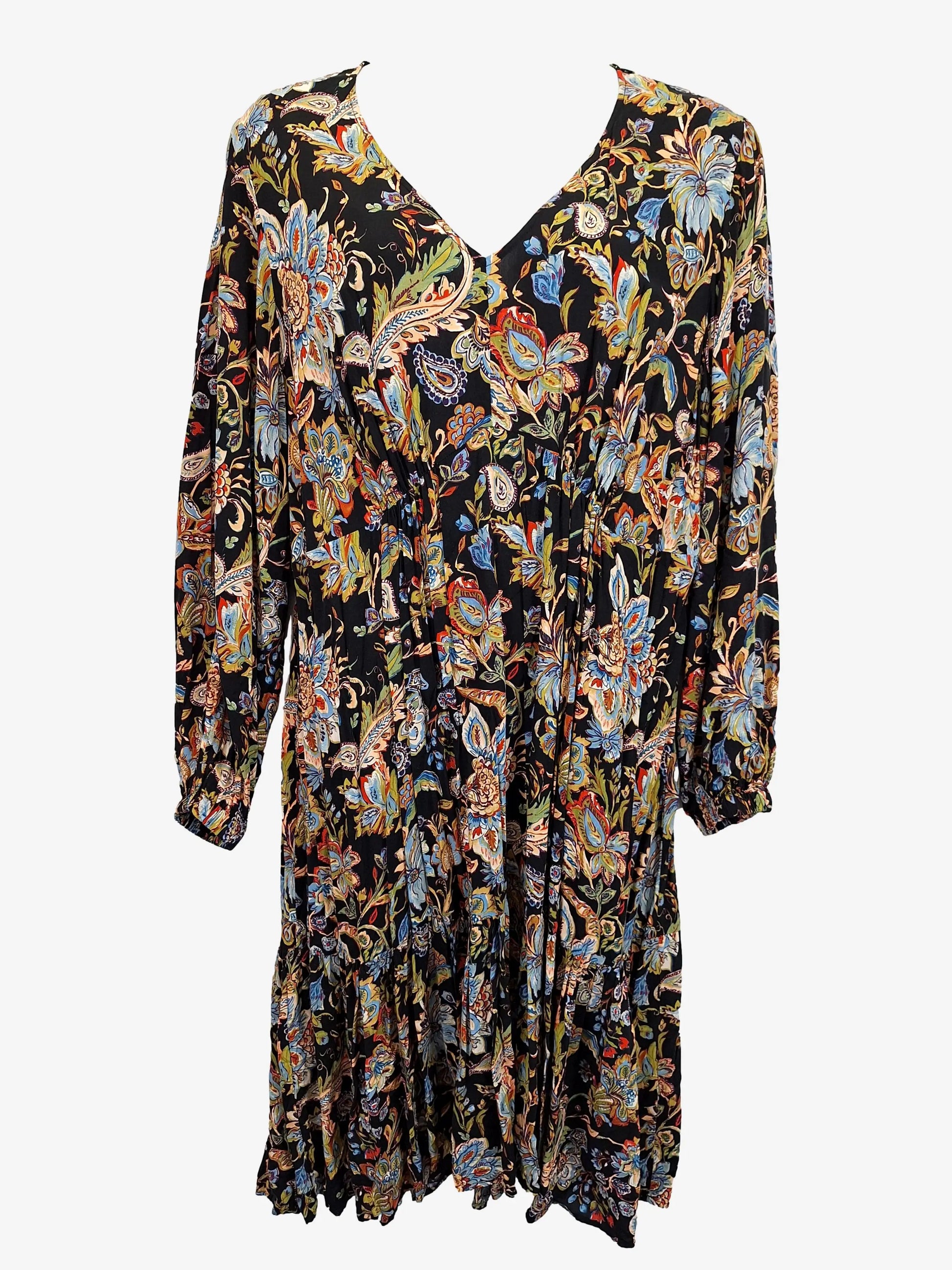 Harlow Floral Vacation Midi Dress Size L by SwapUp-Online Second Hand Store-Online Thrift Store