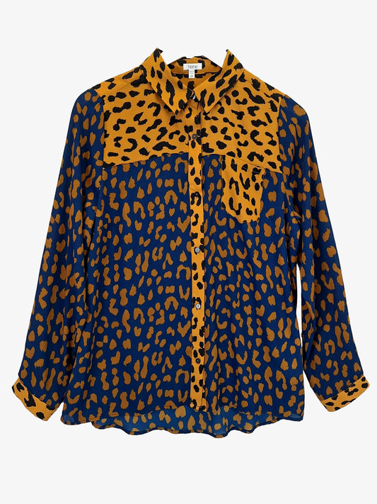 Heine Leopard Button Down Shirt Size 12 by SwapUp-Online Second Hand Store-Online Thrift Store