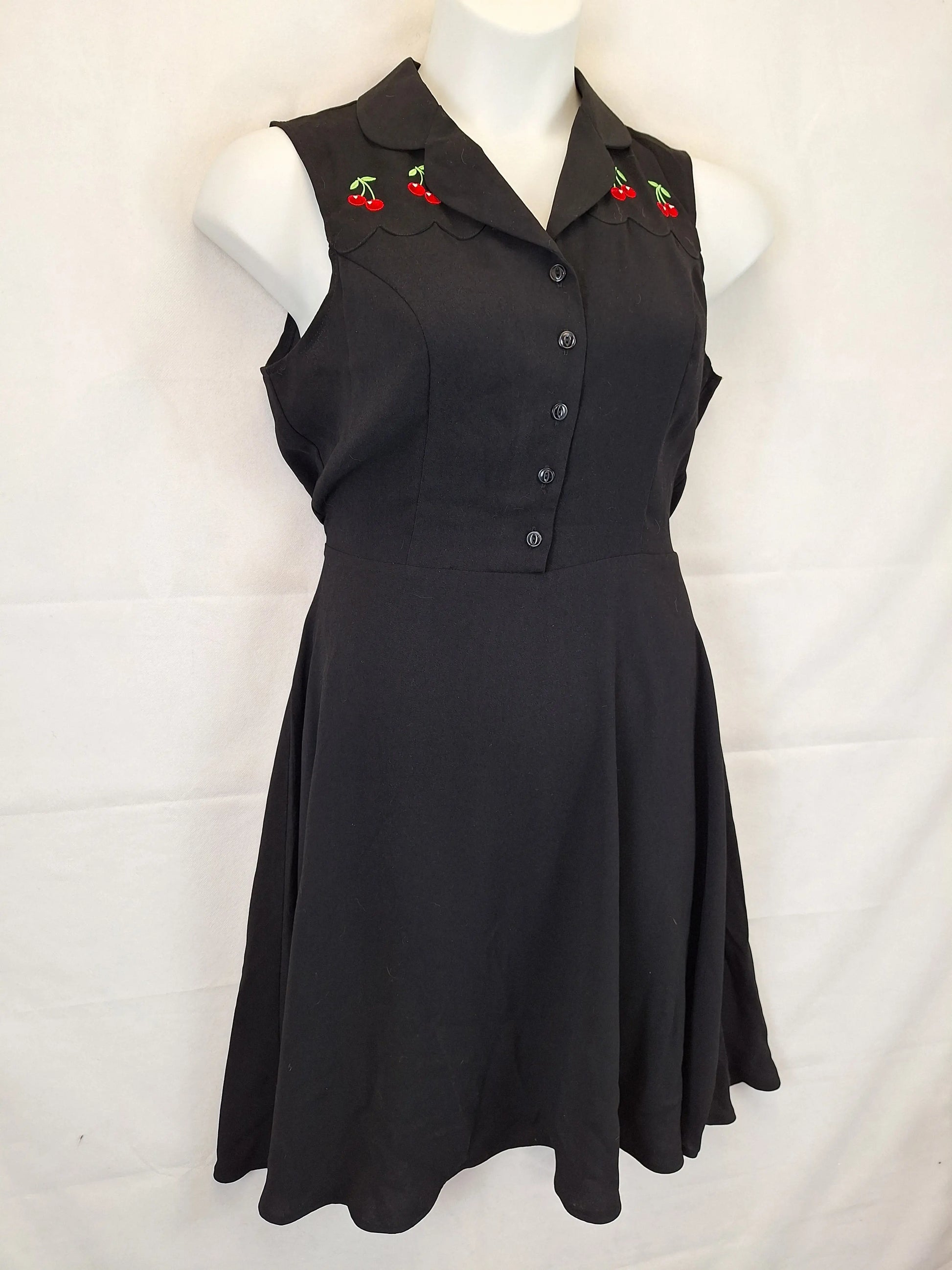 Hell Bunny Cherry Accent Retro A-line Midi Dress Size 14 by SwapUp-Online Second Hand Store-Online Thrift Store
