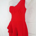 Honey & Beau Cherry One Shoulder Peplum Dress Size 8 by SwapUp-Online Second Hand Store-Online Thrift Store