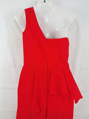 Honey & Beau Cherry One Shoulder Peplum Dress Size 8 by SwapUp-Online Second Hand Store-Online Thrift Store