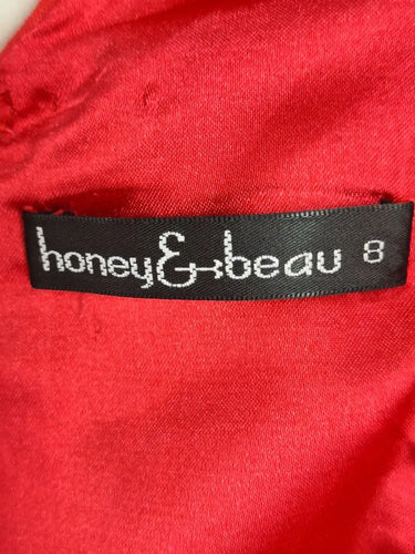 Honey & Beau Cherry One Shoulder Peplum Dress Size 8 by SwapUp-Online Second Hand Store-Online Thrift Store
