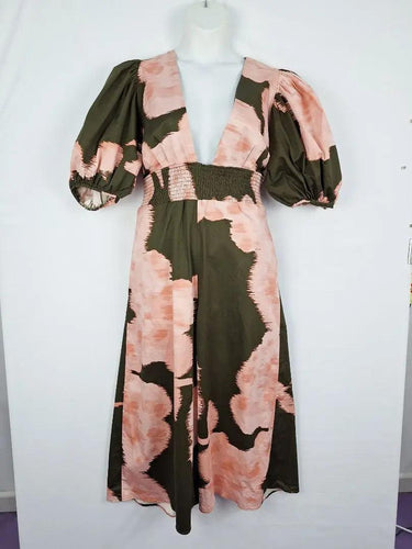 Hutch Pink & Khaki V Neck Jumpsuit Size XL by SwapUp-Online Second Hand Store-Online Thrift Store