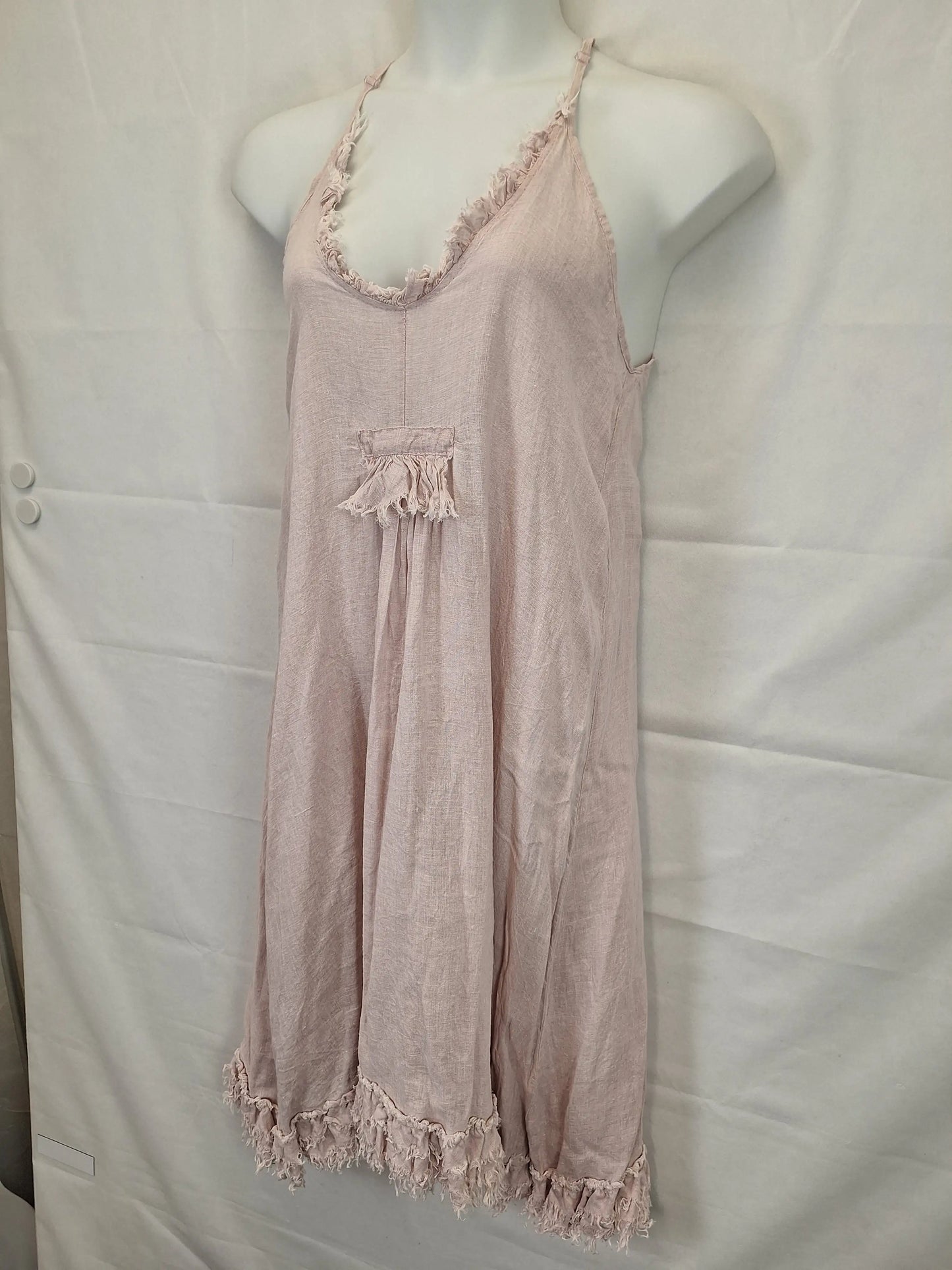 Imagine Frill Linen Midi Dress Size S by SwapUp-Online Second Hand Store-Online Thrift Store