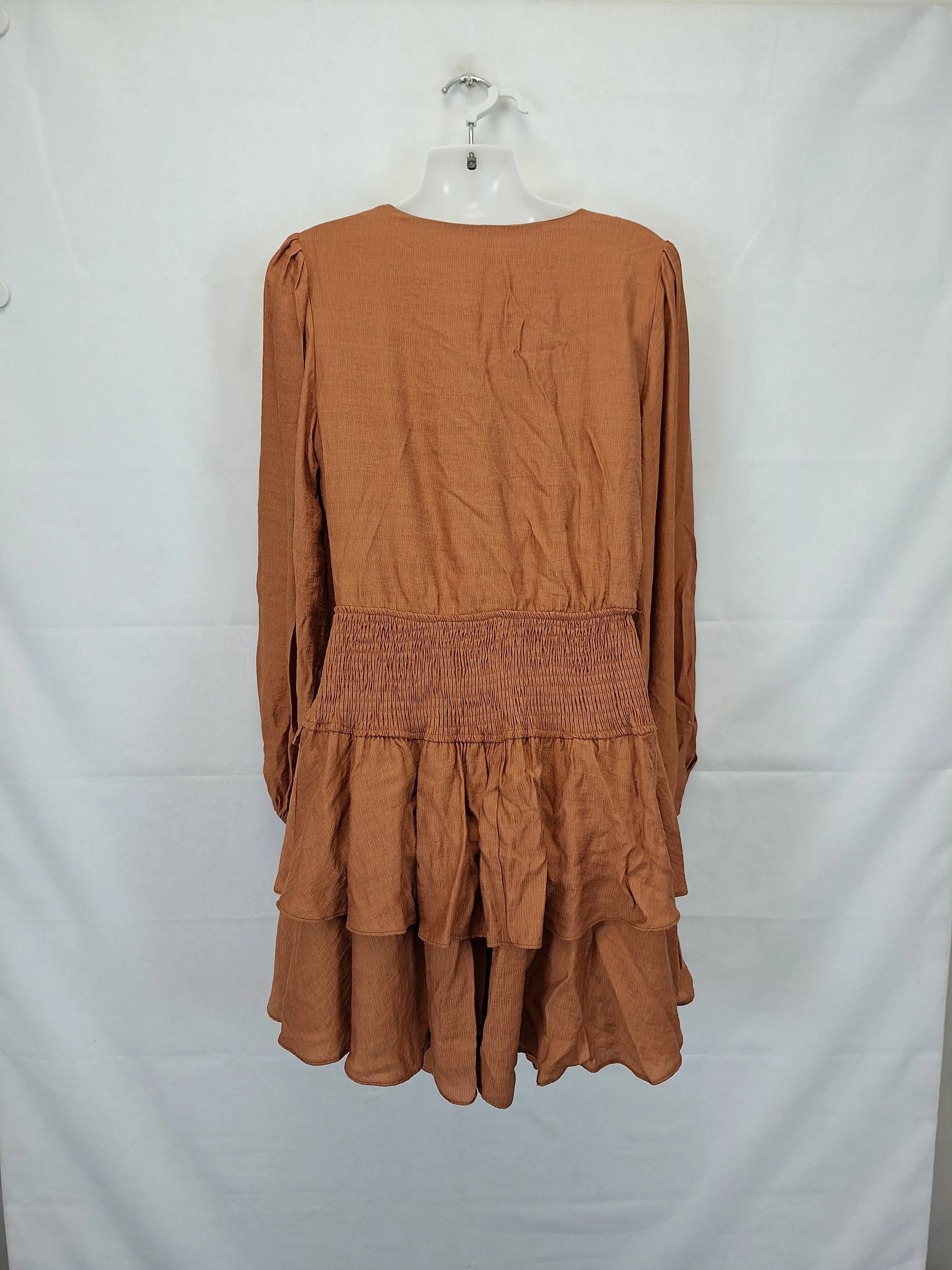 Indikah Rust Cut Out Boho Mini Dress Size 12 by SwapUp-Online Second Hand Store-Online Thrift Store