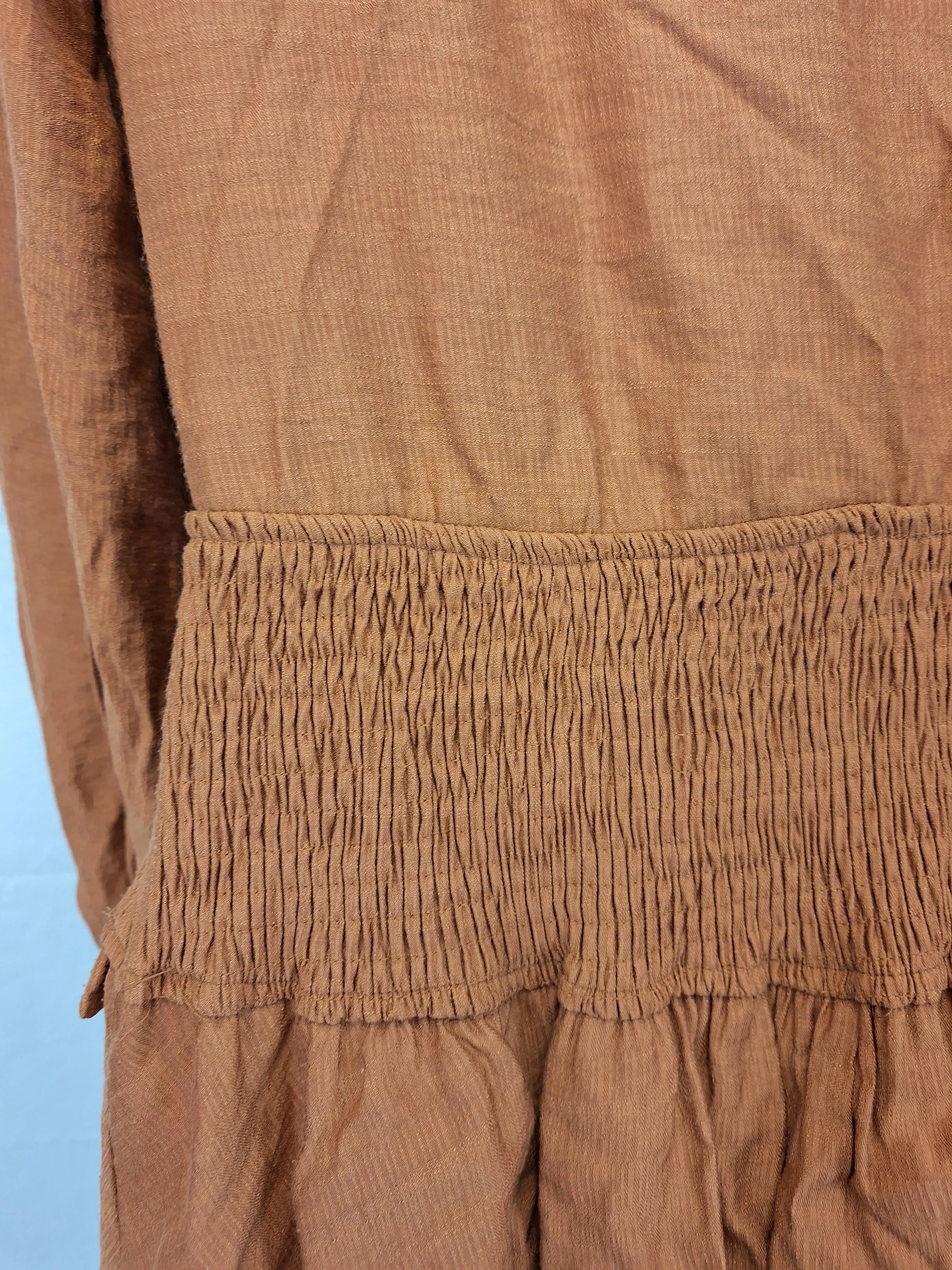 Indikah Rust Cut Out Boho Mini Dress Size 12 by SwapUp-Online Second Hand Store-Online Thrift Store