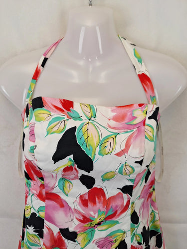 Intangible Parisian Spring Vibrant Floral Halter Dress Size 8 by SwapUp-Online Second Hand Store-Online Thrift Store