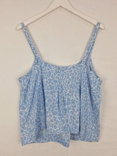 JAG Azure Animal Print Linen Cami Top Size 16 by SwapUp-Online Second Hand Store-Online Thrift Store
