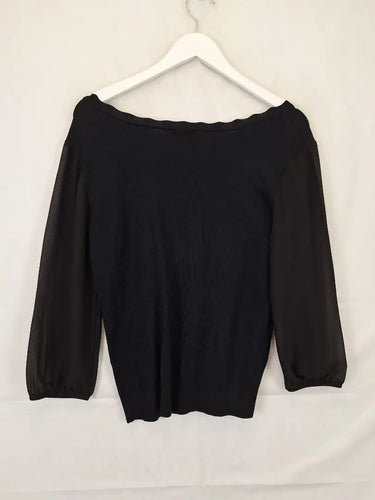 Jacqui E Scallop Edge Sheer Sleeve Jumper Size S by SwapUp-Online Second Hand Store-Online Thrift Store