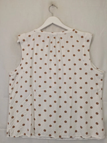 Jacqui. E Essential Sleeveless Spotted Top Size 18 by SwapUp-Online Second Hand Store-Online Thrift Store