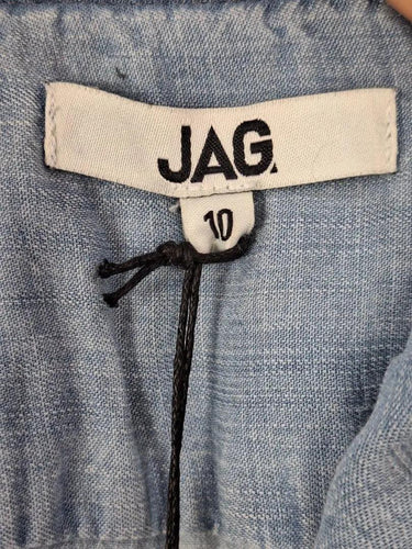 Jag Angular Zip Chambray Dress Size 10 by SwapUp-Online Second Hand Store-Online Thrift Store