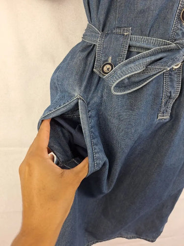 Jag Classic Denim Mini Dress Size 6 by SwapUp-Online Second Hand Store-Online Thrift Store