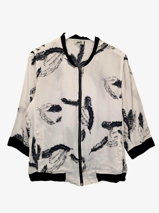 Jag Falling Leaves Light Bomber Style Jacket Size 16 by SwapUp-Online Second Hand Store-Online Thrift Store