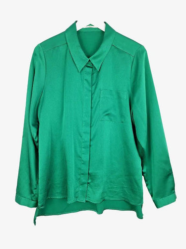 Jane Lamerton Vibrant Satin Button-up Shirt Size 14 by SwapUp-Online Second Hand Store-Online Thrift Store