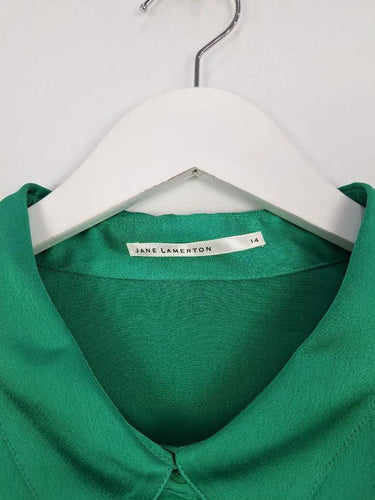 Jane Lamerton Vibrant Satin Button-up Shirt Size 14 by SwapUp-Online Second Hand Store-Online Thrift Store