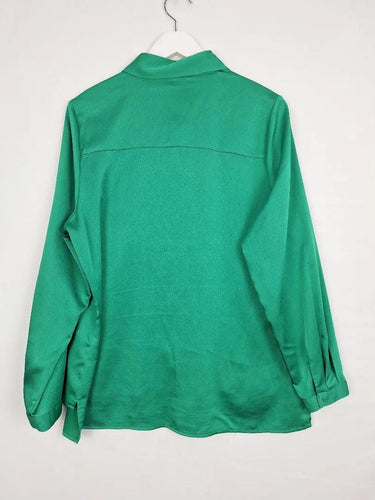 Jane Lamerton Vibrant Satin Button-up Shirt Size 14 by SwapUp-Online Second Hand Store-Online Thrift Store