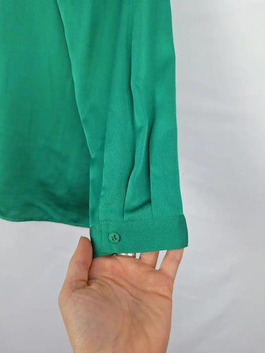 Jane Lamerton Vibrant Satin Button-up Shirt Size 14 by SwapUp-Online Second Hand Store-Online Thrift Store
