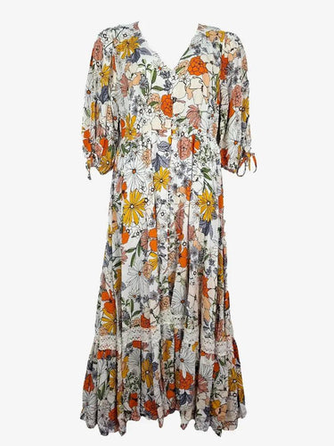 Jasse Vibrant Floral Lace Trimmed Maxi Dress Size XL by SwapUp-Online Second Hand Store-Online Thrift Store
