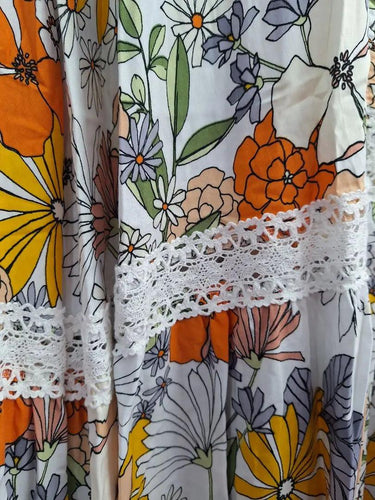 Jasse Vibrant Floral Lace Trimmed Maxi Dress Size XL by SwapUp-Online Second Hand Store-Online Thrift Store