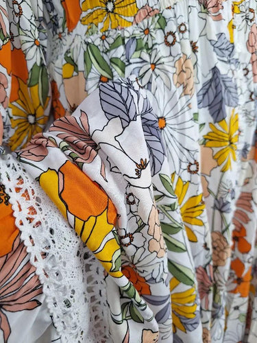 Jasse Vibrant Floral Lace Trimmed Maxi Dress Size XL by SwapUp-Online Second Hand Store-Online Thrift Store