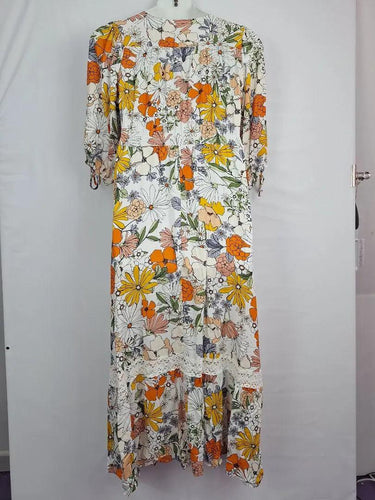 Jasse Vibrant Floral Lace Trimmed Maxi Dress Size XL by SwapUp-Online Second Hand Store-Online Thrift Store