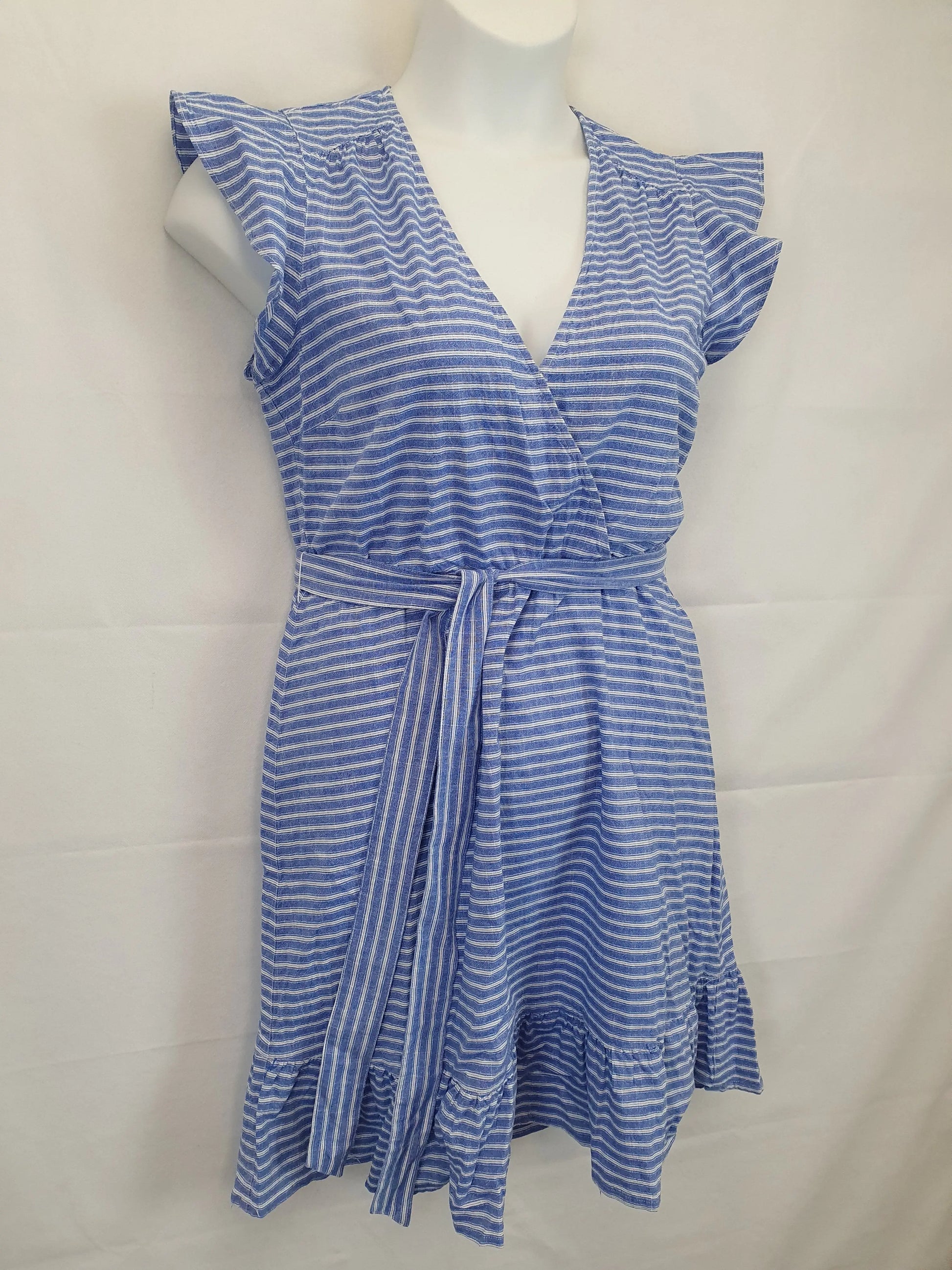 Jeanswest Striped Faux Wrap Midi Dress Size 12 by SwapUp-Online Second Hand Store-Online Thrift Store