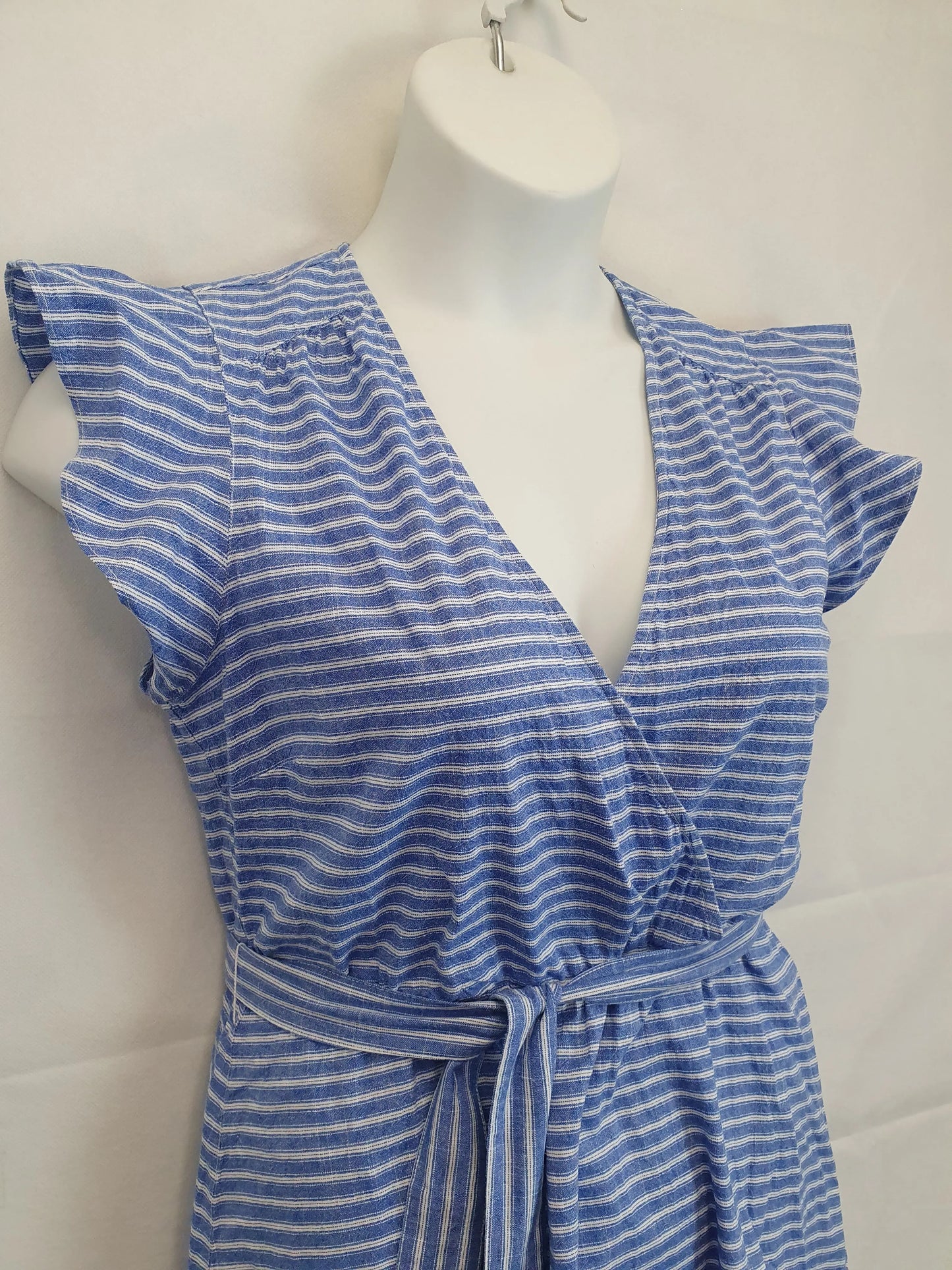 Jeanswest Striped Faux Wrap Midi Dress Size 12 by SwapUp-Online Second Hand Store-Online Thrift Store