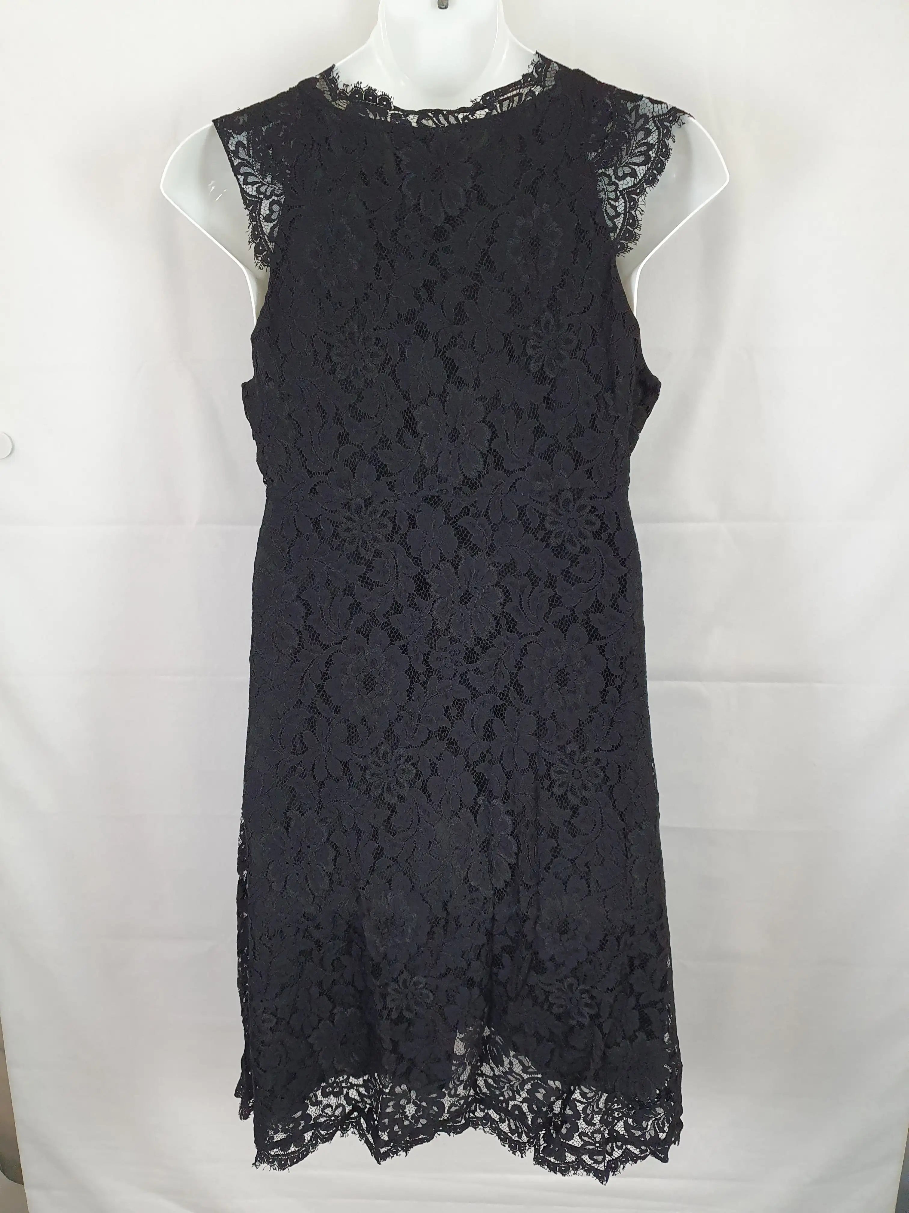 Jigsaw Lace Satin Bow Midi Dress Size 16 SwapUp