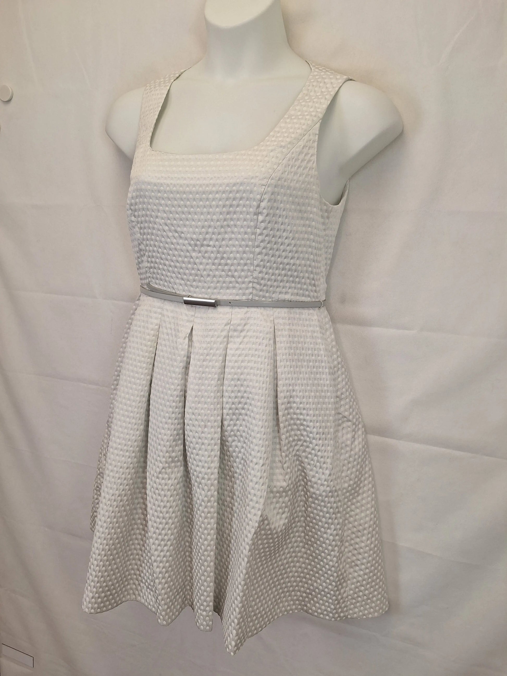 Jigsaw Textured Pleated Midi Dress Size 12 by SwapUp-Online Second Hand Store-Online Thrift Store