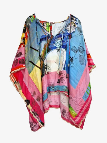 Johnny Was Angelica Charlie Scalloped Poncho Top Size OSFA by SwapUp-Online Second Hand Store-Online Thrift Store