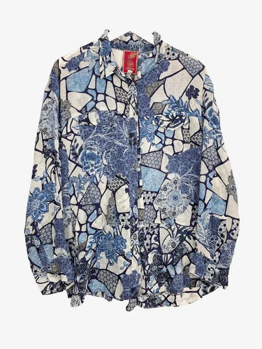 Johnny Was Patchwork Floral Front Pocket Shirt Size L by SwapUp-Online Second Hand Store-Online Thrift Store