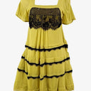 Johnston Bell Mustard Mesh Lacey Mini Dress Size 8 by SwapUp-Online Second Hand Store-Online Thrift Store
