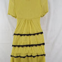 Johnston Bell Mustard Mesh Lacey Mini Dress Size 8 by SwapUp-Online Second Hand Store-Online Thrift Store