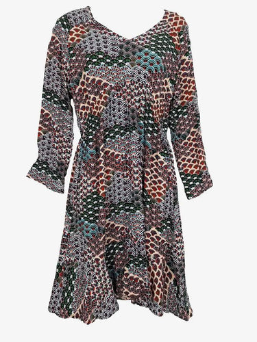 Jump Autumnal Fan Print Mini Dress Size 10 by SwapUp-Online Second Hand Store-Online Thrift Store