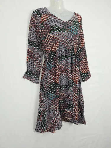 Jump Autumnal Fan Print Mini Dress Size 10 by SwapUp-Online Second Hand Store-Online Thrift Store
