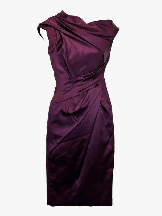Karen Millen Draped  Asymmetric Pencil Midi Dress Size 10 by SwapUp-Online Second Hand Store-Online Thrift Store